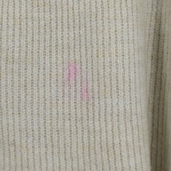 DKNY Colorblock Funnel Neck Sweater Black & Tan Fuzzy Vented Sleeves Size Medium - Picture 8 of 9